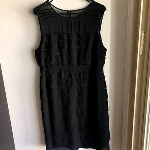 Adrianna Papell Ruffle Chiffion  Midi Dress